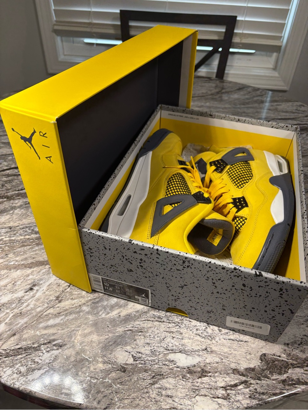 Air Jordan Retro 4 Mens “Lightning “ Yellow and Gray Sneakers size 10 - Picture 13 of 15